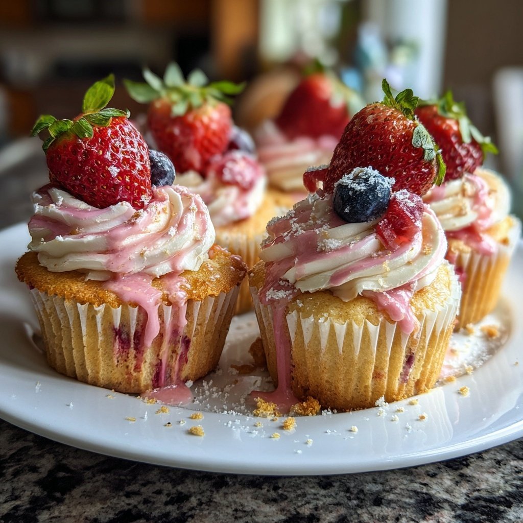 Erdbeer Vanille Cupcakes