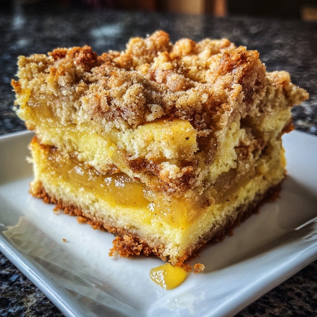 Blechkuchen mit Apfelmus und Streuseln