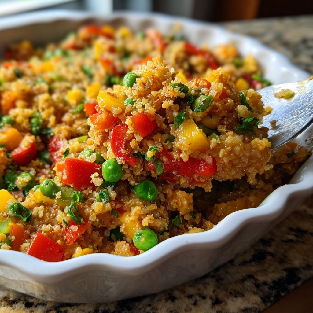 Mittagessen mit Gemüse-Reispfanne
