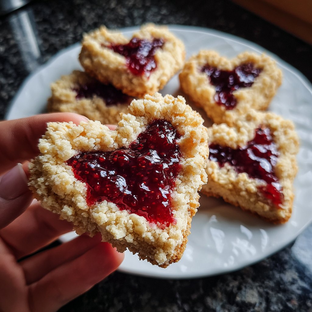 Mürbeteig-Herzen mit Marmelade