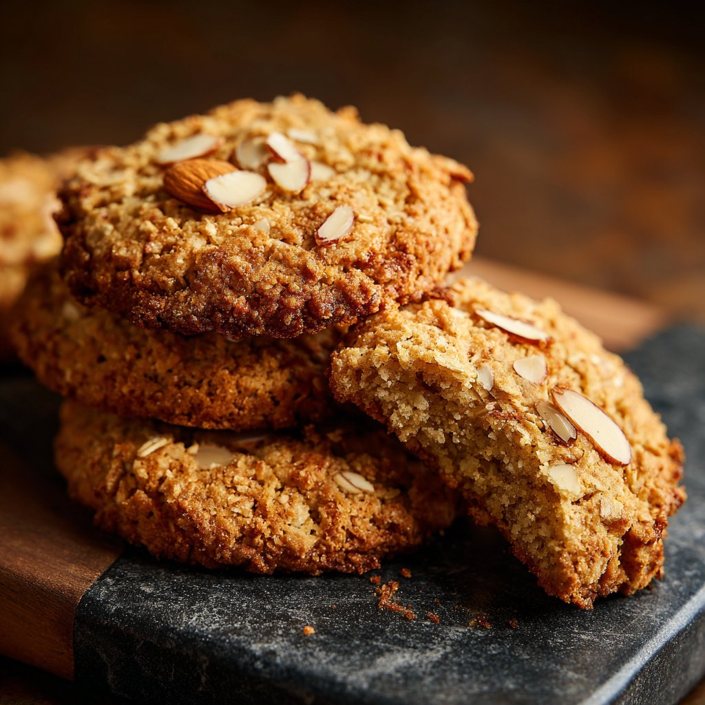 Cookies mit Haferflocken und Mandelsplittern